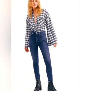 We The Free/ Free People Ultra High Rise button fly jeans